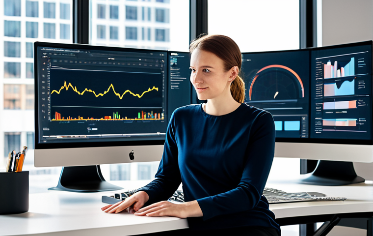 A professional product designer, fully clothed in a smart business casual outfit, sits at a clean, minimalist desk in a modern, well-lit office space. On the desk, multiple large monitors display complex data visualizations, AI design tools, and 3D product models. The designer is thoughtfully interacting with an advanced digital interface showing AI-generated design iterations. Sunlight streams through a large window offering a modern city view. The overall atmosphere is one of innovation and focused work. Perfect anatomy, correct proportions, well-formed hands, proper finger count, natural body proportions, natural pose, professional photography, high quality, safe for work, appropriate content, modest clothing, family-friendly.