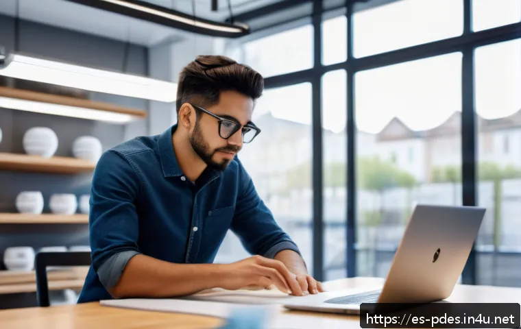 제품디자인 자격증으로 독립 디자이너 되기 - A modern workspace scene featuring a young Hispanic product designer in casual business attire, work...